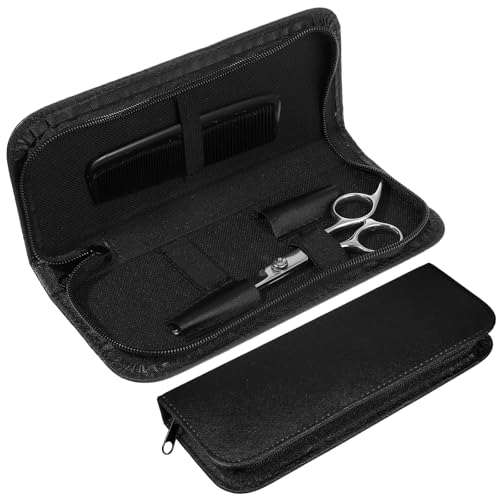 Scissor Case, Black Hair Shear Case for Hairstylists Professional Scissors Bag Holder with Zipper Hair Shear Pouch for Hairdressers