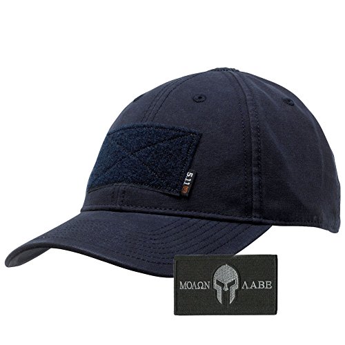 Gadsden and Culpeper 5.11 Flag Bearer Cap Bundle (Molon Labe Patch + Hat) - Navy