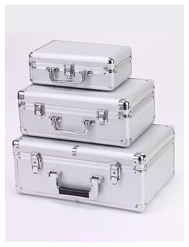 Caja de metal de aluminio resistente con asa, maleta de aluminio, maletín caja de herramientas maleta caja de herramientas portátil