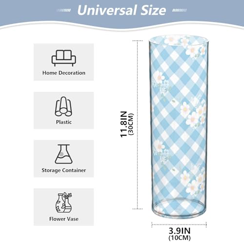 Vase transparent 30x10 cm en plastique pour centres de table