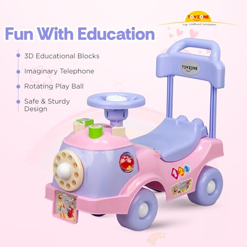 Image of Toy Zone Educational Rider-Pink|Ride-On Baby Car |Toy Car|Push Car|Swing Car |Kids Power Wheel Ride On Car for Children /Kids |Toy Baby Car