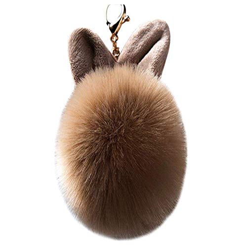 Preisvergleich Produktbild TREESTAR Schlüsselanhänger, Handtasche, für Damen, mit Hasenohren, mit Anhänger, Schlüsselanhänger, Khaki, ideales Geschenk, 1 Stück