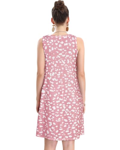 Image of elescat Women's Summer Dresses Casual Sleeveless Loose Sundress with Pocket