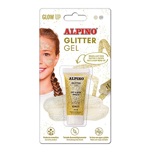 Glitter Gel Alpino Fiesta color dorado | Gel purpurina con base transparente| Purpurina líquida color dorado