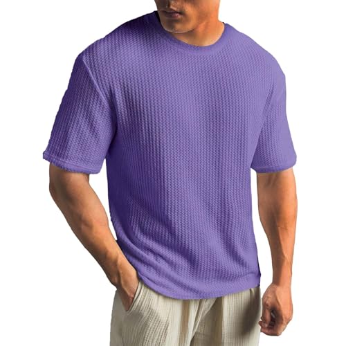 Camisa de hombre manga corta texturizada casual miniatura 1