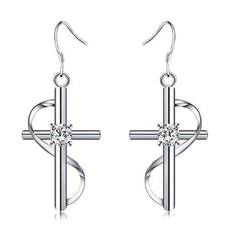 Womens Silver Plated Cross Earrings With Fishhook Closure, Cross Pendant Statement Earring, Earring Fashion Jewelry, Hook Dangle Earrings For Women, Dangled New Model Earring (B0CMK36QL8) Amazon Price History, Amazon Price Tracker
