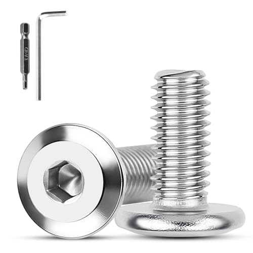 XRXYMQ 35 Stück M5 Schrauben M5 x 16 mm Flachkopfschrauben Edelstahl A2 V2A Linsenkopfschrauben Innensechskant Edelstahlschrauben für Haushaltsgeräte Bauwesen Industriemaschinen mit Hex Key