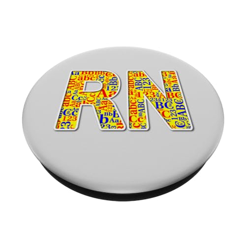 RN Nurses Pediatrics ABC's Kids PopSockets Swappable PopGrip, Black - Image 2