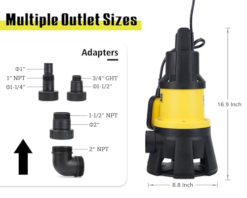 6699 6000GPH Submersible Sump Pump with Float Switch1.5HP Sewage Effluent Pump with 16FT Power Cord for Pool Draining, Flooded House, Sump Pit, Pond Water Removal by 6699 - Image 5