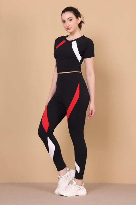 Image of Tracksuit for Woman Round Neck Top & Bottom Set | Active Wear | Gymwear | Sports Suit for Girls /Womens