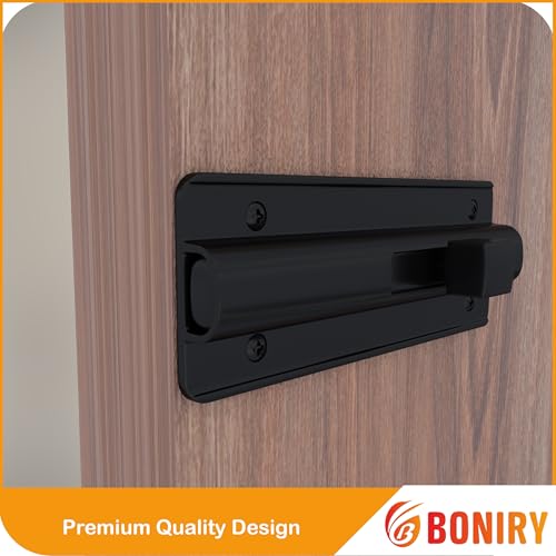 Image of Boniry Premium Heavy Duty Door Latch | Door Stopper Lock | Main Door High Security and Home and Office Doors for Wooden and PVC Door Latch (1, Black)