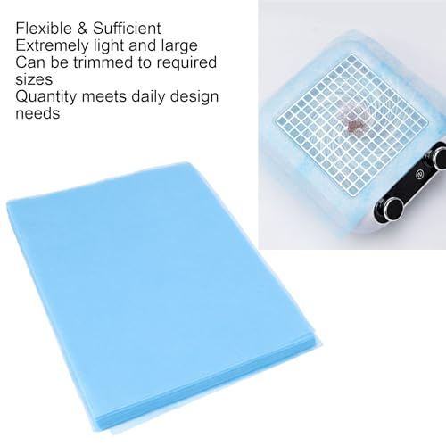 100 Blatt Nagelstaubsammler-Filterpapier, Nageltechnik-Filterpad-Ersatz für Nageltechniker, Vliesstoff Staubsammler, Nagelzubehör (BLUE)