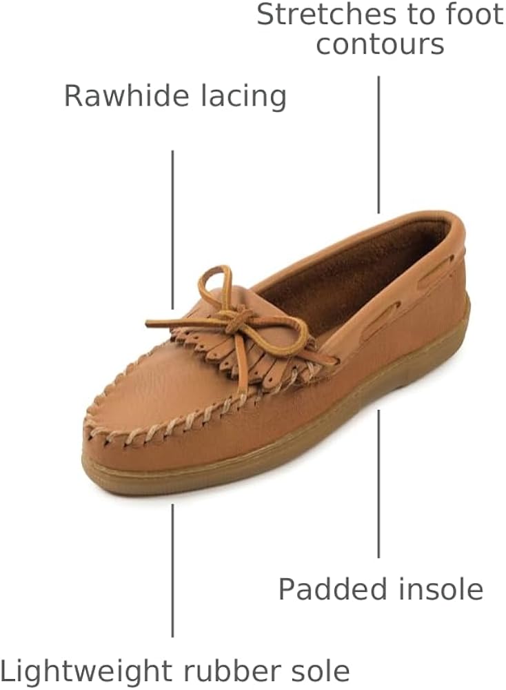 Amazon.com | Minnetonka Women's Moosehide Fringed Kilty Moccasin