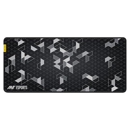 Ant Esports Pyramid Mouse Pad Gaming Mouse Pad Extended Mouse Mat (35.4*15.74*2mm) for Mouse Keyboard with Stitched Edges Waterproof Non-Slip Base Mousepads for Office Home Shop Gaming Extra Large