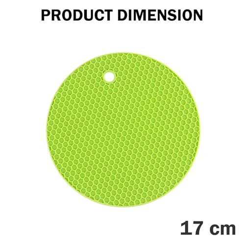 Image of Signamio Silicone Mat for Kitchen - Pack of 4 Round Heat Mats - Coasters for Dining Table for Hot Pots - Durable Trivet Mat for Versatile Use
