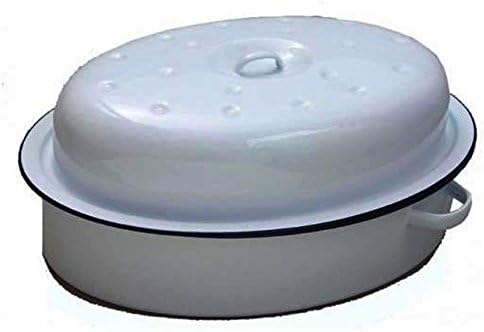 Casserole Dish Falcon Enamel Oval Roaster Oven Roasting Tray Tin + Lid