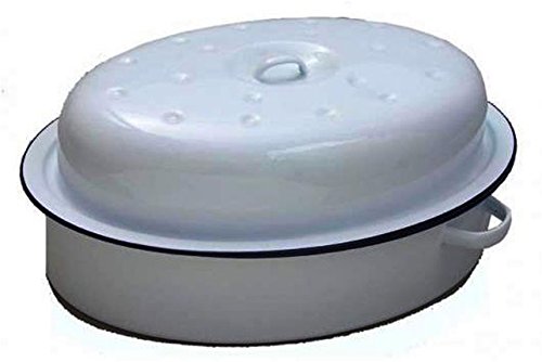 Falcon 30cm Enamel Oval Roaster with Lid