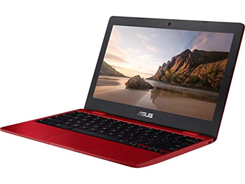 ASUS Chromebook C223 Intel Dual-Core Celeron N3350 Processor 11.6 inches HD Laptop (Up to 2.4GHz) 4GB RAM, 32GB eMMC Storage, Chrome OS , 1.1793392 Kg - C223NA-DH02-RD, Red