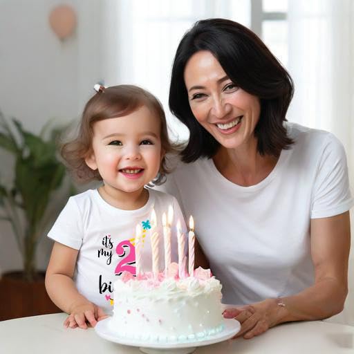 2th Birthday Shirt for Girls, Dress T Shirt 2 Year Old Gift Outfit Decoration Banner Birthday Clothes for Girls White3