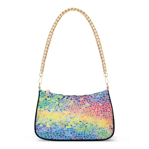 Coloridos bolsos cruzados geométricos abstractos coloridos de cadena para mujer, bolso de mano para mujer, regalos de cumpleaños para mujeres, Colorido, geométrico, abstracto, colorido