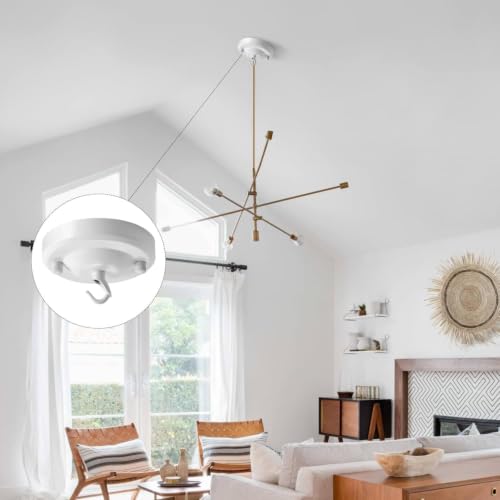 Kit de baldaquin blanc cache-piton plafonnier pour câble de lampe suspendue - 8