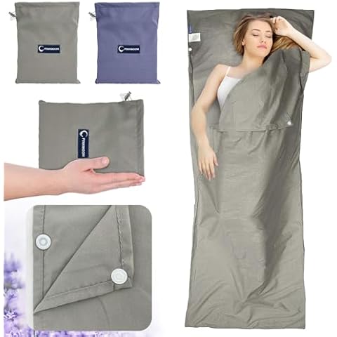 newhsy Lightweight Sleeping Bag Liner with Pillow Slot Cover