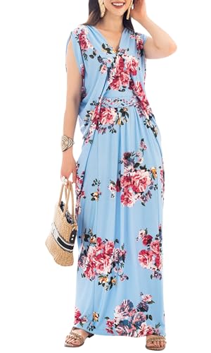 Image of KOH KOH Womens Long V-Neck Grecian Goddess Wedding Guest Maxi Dress Gown