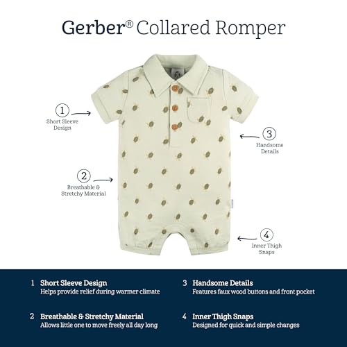 Image of Gerber Baby Short Sleeve Romper