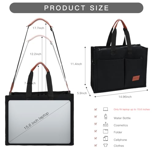 Tote Bag with Compartments Bibble/Laptop/Work/Computer Bag Large Tote Bag for Women.3