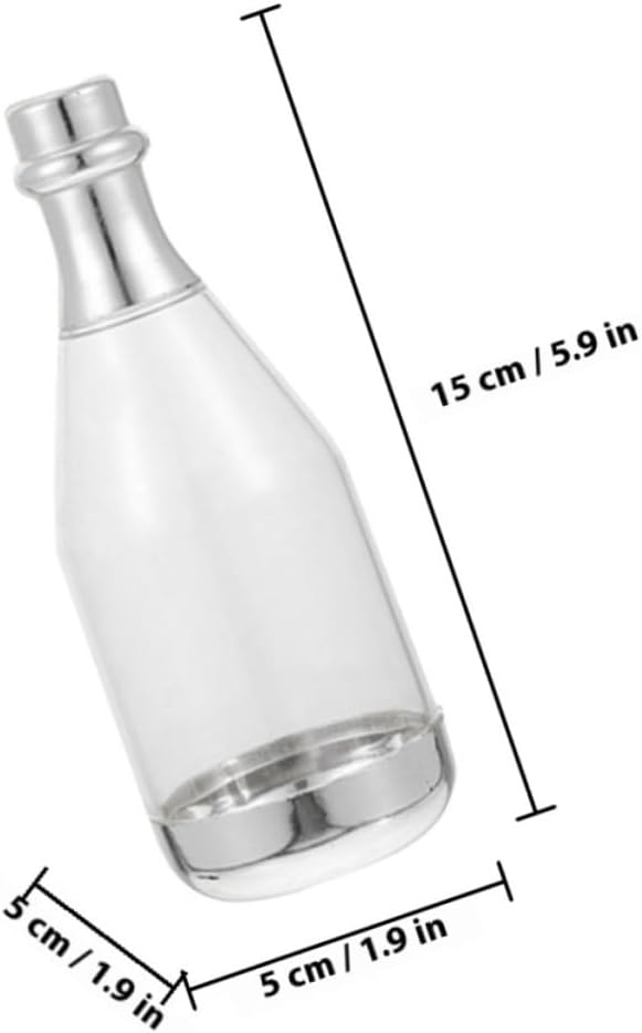 Kichvoe 20pcs Silver Large Sparkling Wine Bottle Candy Boxes, Mini Wine Bottle Favors for Wedding, Bridal Shower, and Adult Party Candy Packaging Containers
