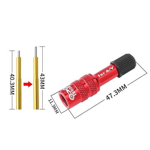Muqzi Bike Valve Adapter, Aluminum Alloy Air Fork Inflatable Av Extension Conversion Nozzle Road Bicycle Fork Accessory For Mtb, Red #TOP2