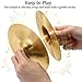 Foraineam 4 Pcs Small Brass Hand Cymbals 5.8 inch Mini Copper Hand Cymbal Gong Band Rhythm Beats Percussion Musical Instrument for Opera and Military Drums Performance, Rhythm Practice