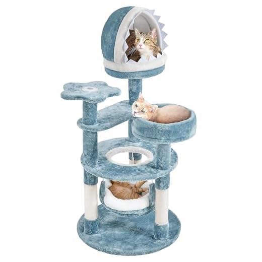Ocean-Themed Multi-Level Cat Tower