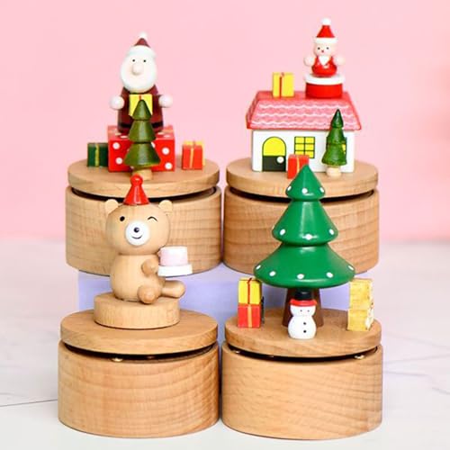 Cajas musicales de madera para decorar el salón en Navidad creando un ambiente familiar cálido 8