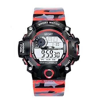 Acnos Brand - A Digital Watch Shockproof Multi-Functional Automatic Army 4 Color Army Strap Waterproof Digital Sports Watch for Mens Kids Watch for Boys Watch for Men Pack of-1