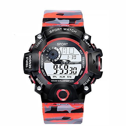 Acnos Polyurethane Premium Brand-A Digital Watch Shockproof Multi-Functional Automatic Black Dial Red Color Army Strap Waterproof Digital Sports Watch For Mens Kids Watch For Boys-Pack Of-1 (B09FT7JJJP) Amazon Price History, Amazon Price Tracker