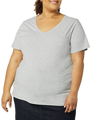 Image of Amazon Essentials Women's Plus Size Short-Sleeve V-Neck T-Shirt