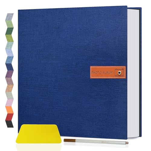 Popotop Large Photo Album Self Adhesive 4x6 5x7 8x10 Scrapbook Album DIY Picture Book,Gifts for Mom,Family Baby and Wedding,with Metal Pen and Plastic Board