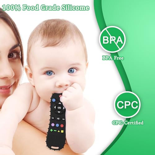 TIEDXIOY【BPA Free,CPC-Certified】 2 Pack Silicone Remote Control and Game Controller Teething Toys for Baby 3-12 Months, Silicone Chew Toys Baby Teether Toys for Toddlers, Baby\'s Christmas Gift