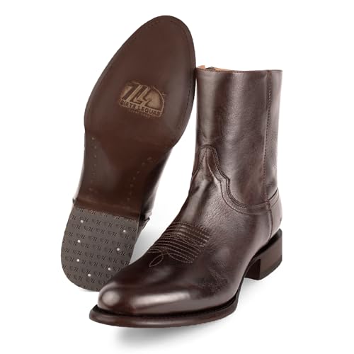 Image of 7L SIETE LEGUAS - Men's Leather Cowboy Zip Boot with Leather Sole style 11200