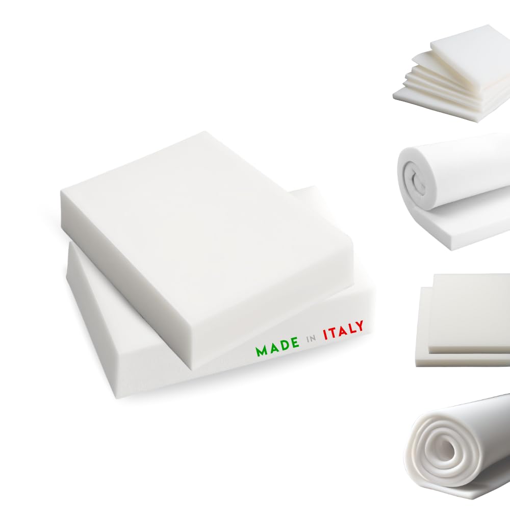 TENDAGGIMANIA Gommapiuma per Imbottitura Densità 30 - Gommapiuma Spessore 8 CM - Misura 100cm x 150 cm - Gomma Piuma per Cuscini Divano Anche per Poltrona e Divano Letto