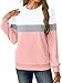 GKBK Womens Sweatshirts Cotton Crewneck Tops Long Sleeve Cute Lightweight Fall Winter Loose Casual Pullover with Pockets White Pink