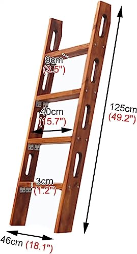 Escalera para litera de pino de 59 pulgadas con manija de seguridad y dos ganchos para loft 3
