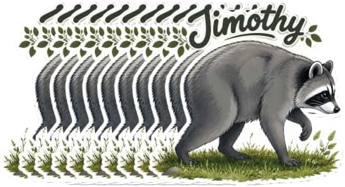 10 Pack Jimothy Sticker, Cute Raccoon Animal Stickers Laptop Bumper Decal Window Waterproof Car Stickers