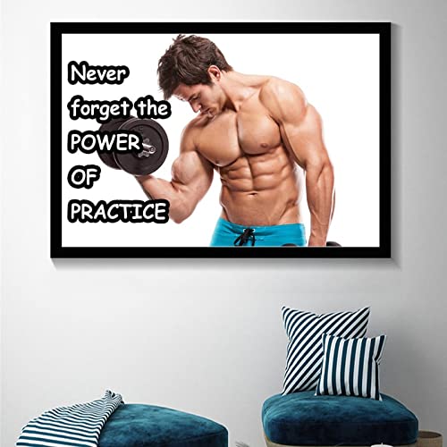 Lirong Never Forget Practice Motivational Inspirational Posters Home Decor Wall Art Print For Gym Motivational Quotes Poster Printing 16X24Inch(40X60Cm) #TOP4