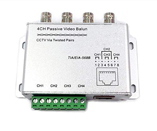 OdiySurveil(TM) UTP 4 Channel Passive Video Balun Transceiver for CCTV System