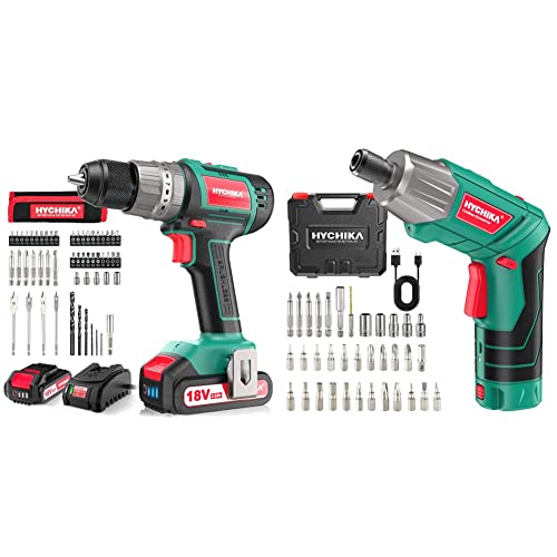 Perceuse Visseuse Sans Fil 60Nm, HYCHIKA 18V Professional Perceuse Percussion