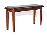 Wickerix Dining Kitchen Solid Wood Bench Stained Contemporary Design Padded Seat in Dark Walnut Finish