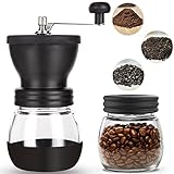 Manual Coffee Grinder, Top Quality, Stainless Steel, Fortified Glass, Ceramic Core, Adjustable Grinder, Make Fresh Coffee With The Portable, Durable Coffee Bean Grinder, For Coffee Enthusiasts