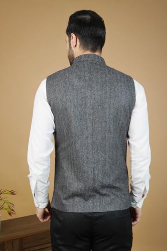 Image of WINTAGE Mens Tweed Wool Nehru Jacket